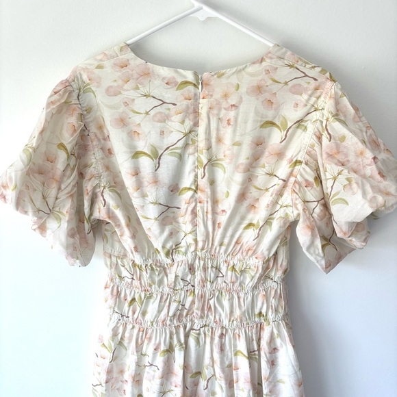 En Saison Callie Mini Dress Floral Puff Sleeve Babydoll Cottagecore Feminine - Picture 6 of 14